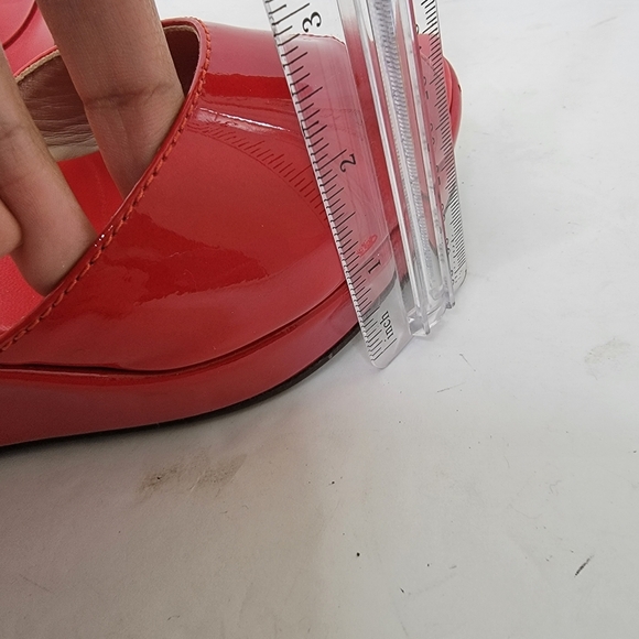 AGL ATTILIO GIUSTI LEOMBRUNI WEDGES SANDALS RED PATENT LEATHER SIZE 40 - Picture 14 of 14